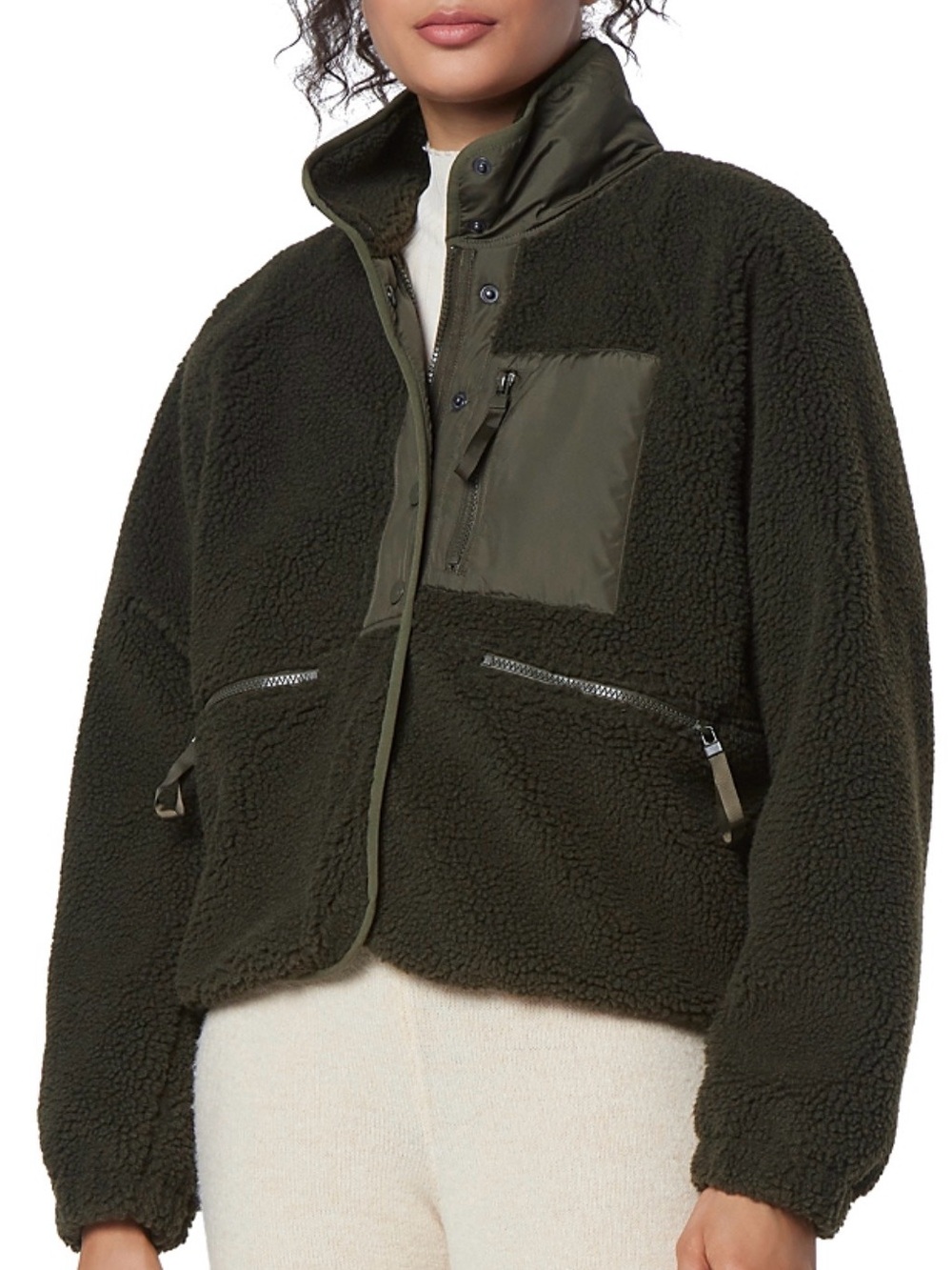 NWOT: Andrew Marc Women’s Olive Sherpa Jacket | Size: L